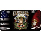 미 해병대 USMC 불 독 물린 첫 번째 번호판
