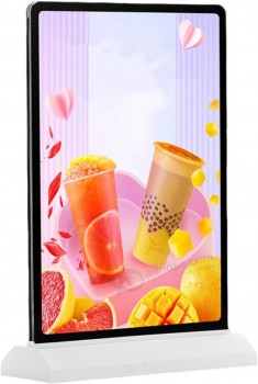 LED 灯箱 标牌架，商店透明桌 带底座的顶部广告显示屏，塑料双面菜单传单展示架