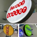12 « 16 » 20 « 24 » Custom Light Box Store Étanche Rond Lumière Panneau Publicitaire Signe Logo Signs pour Boutique Bar Café thé Salon Décor Panneau d’affichage