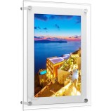 18x24 인치 RGB LED 포스터 프레임 - 아크릴 백라이트 프레임, 극장, 체인점 및 레스토랑 광고 디스플레이용 벽걸이 라이트 박스 사인