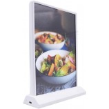 Boîte à lumière LED, support de panneau, écran de bureau rechargeable, cadres d’affichage en papier de table publicitaire double face