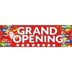 Tatuo Grand Opening Banner, 3 x 10 ft New Store Grand Opening Sign and Rope, Oxford Cloth Grand Opening Party Supplies