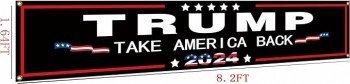 Donald Trump 2024 Flag Trump Take American Back Large Banner American Flag Banner Trump Yard Signs banner Advertising Polyester Party Outdoor