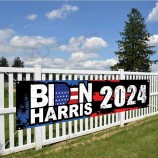 Biden Harris 2024 Bandera Gran Estandarte Decoraciones al aire libre Trump 2024 Banner Letrero Patio Publicidad Decoración colgante al aire libre e interior 98 '' x 18 ''