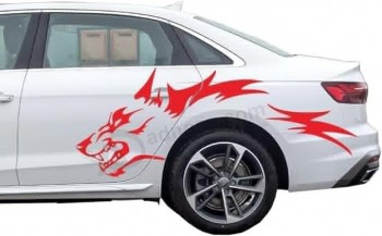2 confezioni di adesivi e decalcomanie per auto wolf adesivi in vinile divertenti riflettenti impermeabili grandi per ruota e porta per auto e porta rossa