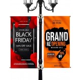 Banner de poste de alumbrado público personalizado de 30 x 60 pulgadas - Tela a prueba de rasgaduras con impresión de doble cara - Banner de poste personalizado para promociones de