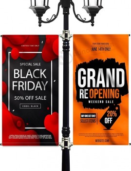 Custom Street Light Pole Banner 30 x 60 In - Rip-Proof Fabric with Double Sided Print - Personalized Pole Banner for Seasonal Promotions