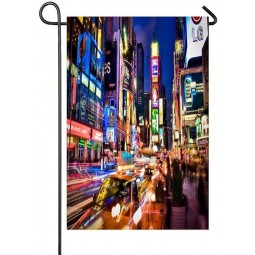 Lampioni stradali in lunga esposizione doppia faccia Premium Garden Flag, bandiere decorative da giardino di benvenuto - 18 x 12 pollici doppia bandiera di benvenuto