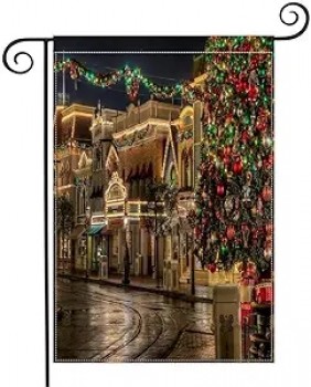 Regali per l'albero Luci stradali di Natale Bellezza Festa Benvenuto Bandiera da giardino, Verticale Doppia Faccia Decorazioni Cortile Casa 12 x 18 Bandiere del cortile della casa