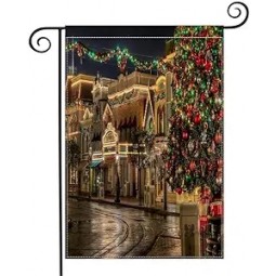 Tree Gifts Christmas Street Lights Beauty Holiday Welcome Garden Flag, Vertical Double Sided Home Yard Decorations 12 X 18 House Yard Flags