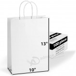Sacchetti regalo di carta alla rinfusa con maniglie. [100 sacchetti] 10 x 5 x 13 ideale per lo shopping, l'imballaggio, la vendita al dettaglio, le feste, l'artigianato, i regali, 