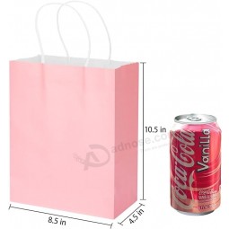 100er Pack 10,5 x 8,5 x 4,5 Zoll Geschenktüten, Papiertüten mit Griffen, Papiertüten, Geburtstagsgeschenktüte, Geschenktüten Bulk, Papier-Lunchtüten, Partytüten