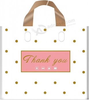 Thank You Bags Shopping Bags, 50 Pack Bulk Merchandise Bags Plastic Boutique Bags for Small Business Retail Bags for Customers Parties