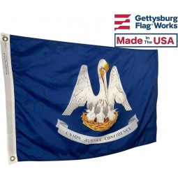 4x6' State of Louisiana Flag - All Weather Nylon & Reinforced Fly End Stitching - Made in USA
