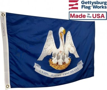 4x6' drapeau de l’État de la Louisiane - tout temps en nylon et couture d’extrémité de braguette renforcée - fabriqué aux États-Unis