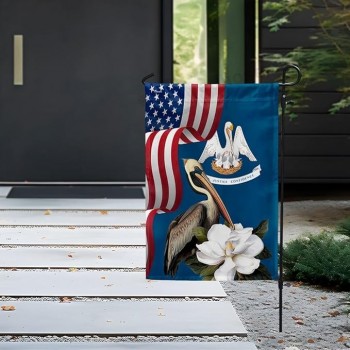 Bandiere di stato a doppia faccia dello stato della Louisiana, bandiere americane della Louisiana, bandiera da giardino per impieghi gravosi 12x18, bandiere da giardino decorazioni