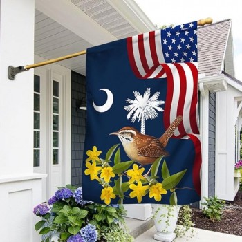 Bandiere di stato a doppia faccia dello stato della Carolina del Sud, bandiere americane della Carolina, bandiera della casa della tela resistente a doppia faccia 30x40