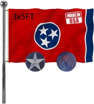 Embroidery Tennessee Sates Flags 3x5 Outdoor Double Sided Heavy Duty TN Tennessee Flag Banner with 2 Grommets