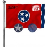 Ricamo Tennessee Sates Bandiere 3x5 Outdoor Double Sided Heavy Duty TN Tennessee Flag Banner con 2 occhielli