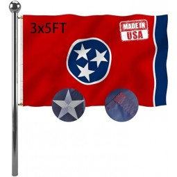 Stickerei Tennessee Sates Flaggen 3x5 Outdoor doppelseitig Heavy Duty TN Tennessee Flagge Banner mit 2 Ösen