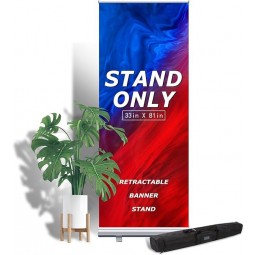 Retractable Banner Stand 33"x81" Standard Premium Aluminum Roll Up Banner Stand Advertising Display for Trade Shows Stand