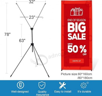 2 Pack X Frame Banner Stand si adatta a qualsiasi banner di dimensioni regolabili da 23