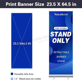 Banner retrattile Stand Solo Banner retrattile Roll Up Banner Stand per display Stand fieristico Retrattile Sign Stand 24×63 pollici