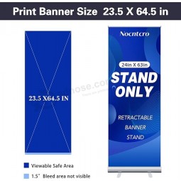 Intrekbare bannerstandaard Alleen intrekbare banner roll up banner standaard voor display Beursstand Intrekbare tekenstandaard 24×63 inch