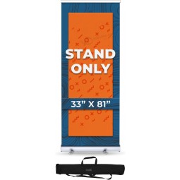 Heavy Duty Premium Intrekbare Banner Stand met Verbrede Basis en Verstelbare Maatvoering door DreamController I Zilveren Aluminium Roll Up Stand