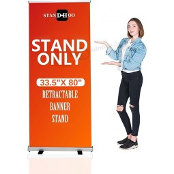 Retractable Banner Stand - 33.5"x80" STANDARD Retractable Roll Up Banner Stand with Travel Bag for Trade Shows Retail Display Corporate Events