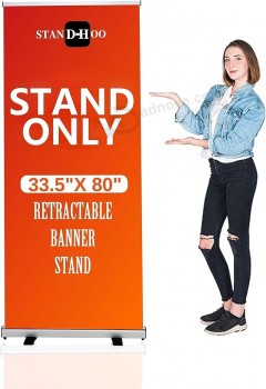 Retractable Banner Stand - 33.5"x80" STANDARD Retractable Roll Up Banner Stand with Travel Bag for Trade Shows Retail Display Corporate Events