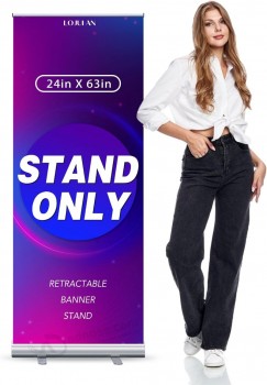 Banner retrattile Banner Stand per display Banner retrattili in lega di alluminio Roll Up Banner Stand per mostre aziendali 24×63 pollici