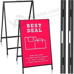 4 Pack A Frame Sign 24x36 Inch Wedding Poster Stand Sidewalk Sign Sandwich Board Heavy Duty Outdoor Black Coated Double Side Metal