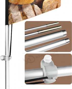 11FT Windless Bakery Feather Flag with Aluminum Alloy Flagpole/Stainless Steel Ground Stake/Portable Bag, Bakery Signs for Business Advertising