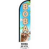 Boba Windless King Size Bandiera Segno | 3 piedi x 11,5 piedi Bandiere Pubblicità Segno di marketing | Bandiere in poliestere resistente alle intemperie per Boba Tea Business