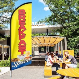 Флаг для завтрака, 11Feet Breakfast Special Restaurant Рекламный баннер из перьев и наземный кол, комплект флагов из перьев