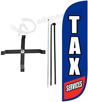 LookOurWay Feather Flag Financial Services Themed Complete Set with Poles and X-Stand Base, 5-Feet