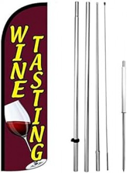 Weinprobe windstill Feder Swooper Flagge Banner Zeichen Kit burgund rq-h