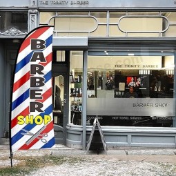 Barbershop-Themen-Swooper-Flagge, 7FT Barbershop-Banner-Federflagge mit Kohlefaser-Stange Kit / Bodenpfahl, Barbershop-Schilder für Unternehmen