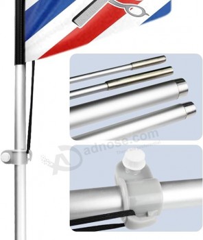 Barbershop-Swooper-Flagge, 11 Fuß windlose Barbershop-Flaggen mit Aluminiumlegierungsstangen / Edelstahl-Erdspieß / tragbare Tasche