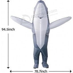 Opblaasbaar Haai Cosplay Kostuum Halloween Grappig Cartoon Dier Opblaaspak Volwassene