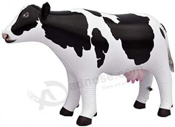 Jet Creations 37" Long Inflatable Cow Toys, Milk White Lifelike Blow-Up Cow Toy Figure for Decoration or Play, Livestock Theme Party