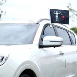 2er-Pack Autoflaggen, Autoflagge Edward Piratenflagge im Freien mit Piratenflagge und Autoflaggenmast, Auto-Logo-Fensterclip Kann an die meisten Fenster geclippt werden