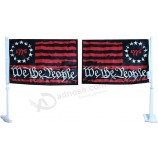 Packung mit 2 Betsy Ross 1776 We The People schwarz & Rot rau Tex Strick Nylon doppelseitig 12x18 12