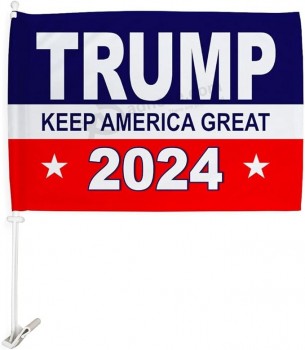 小さなタペストリープロトランプ2024 MAGAバンデラパラカロス屋外ポールのアメリカ車の旗車両の自動窓の装飾マウントブラケットクリップを保つ
