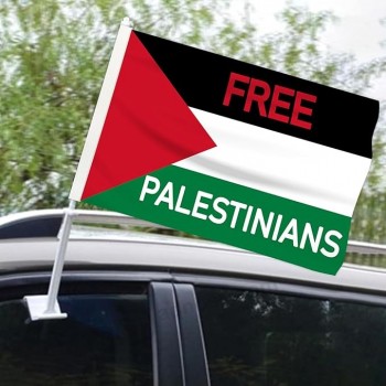 Bandiere della Palestina per il finestrino dell'auto 12X18 pollici Piccola bandiera della Palestina, con 1 bandiera della Palestina e grande asta della bandiera, per l'auto all'ape