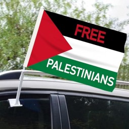 Palästina-Flaggen Für Autofenster 12x18 Zoll kleine Palästina-Flagge, mit 1 Palästina-Flagge und großem Fahnenmast, Für Outdoor-Auto patriotisch