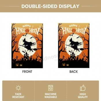 Halloween Garden Flag Halloween Yard Outdoor Decoration 12 x 18 Inch Double Sided Washable Polyester