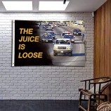 The Juice is Loose Dorm Flag Collection (3x5ft, Vivid Color) HD Printing 150D Poly Two Brass Grommets for Dorm College