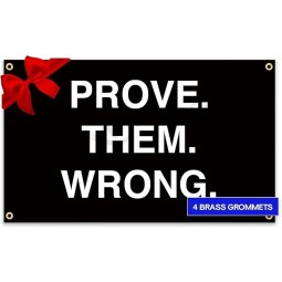 Bewijs ze ongelijk Vlag Gym motiverende banner vlag 3x5 FT Fitness, training en lichaamsbeweging inspiratie, binnen of buiten muur opknoping College